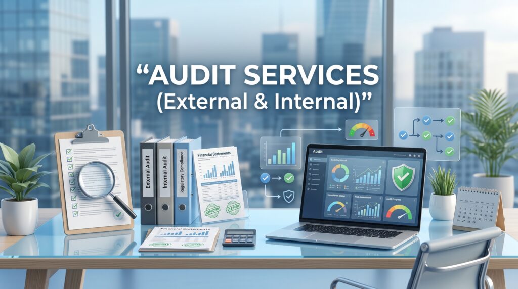 Professional Internal and External Audit Services Financial Audit and Compliance Solutions Business Audit Services for Companies External and Internal Audit Consultancy Corporate Financial Review and Audit Support